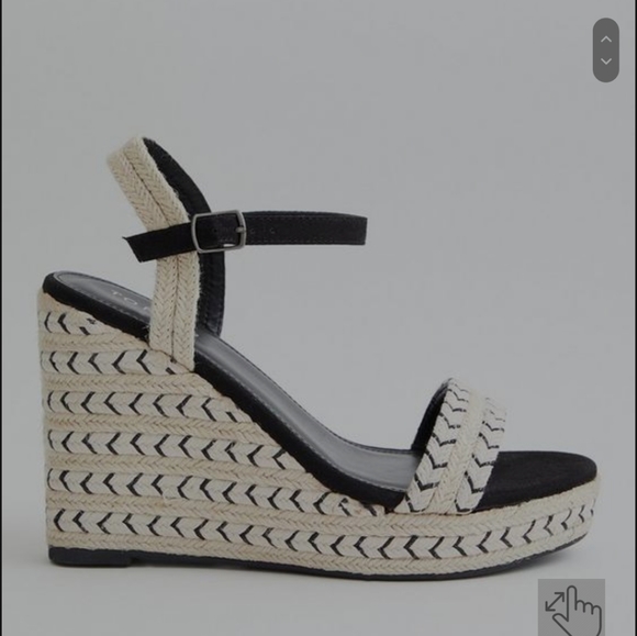 15036488 Torrid 9WW Natural Jute Chevron Wedge Sandals - Picture 9 of 9